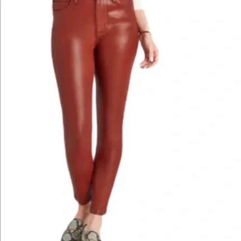 NWOT Sam Edelman The Stiletto High Rise Skinny Ankle coated Jeans Paprika
